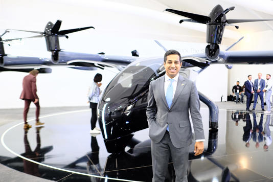 Nikhil Goel, Archer's chief commercial officer, and Archer's Midnight. Pete Syme/Business Insider