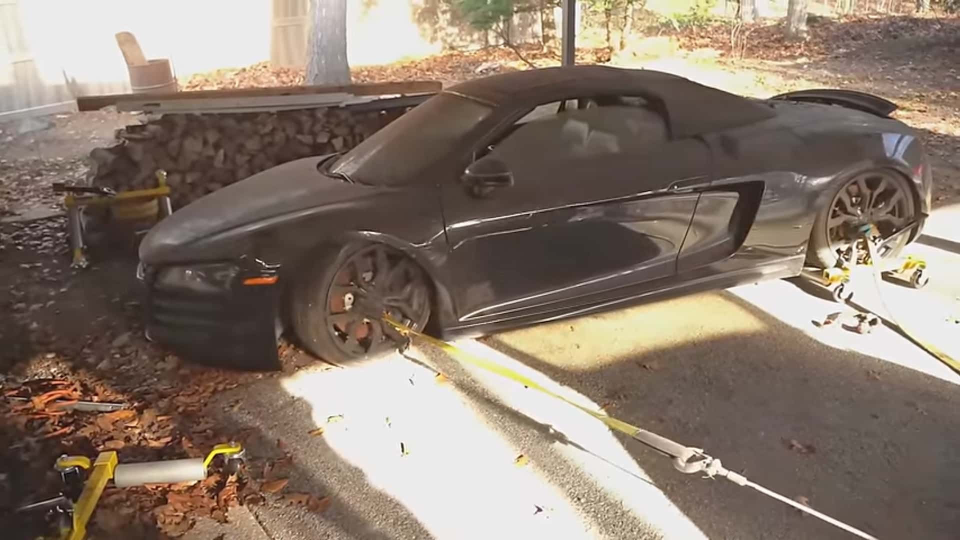 watch this neglected audi r8 get resurrected after five years of sitting