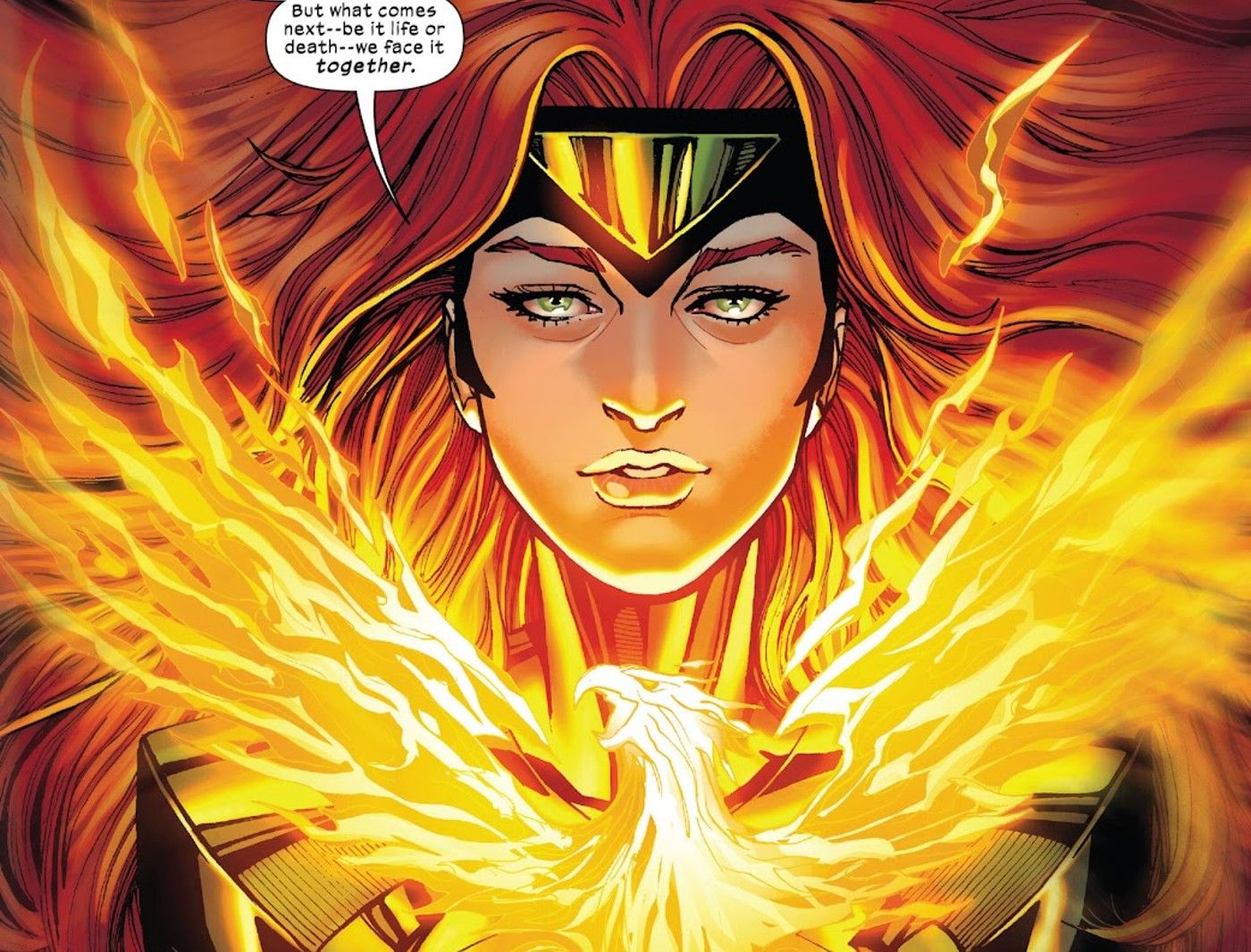 x-men&apos;s jean grey embraces the power of the <b>phoenix</b>.