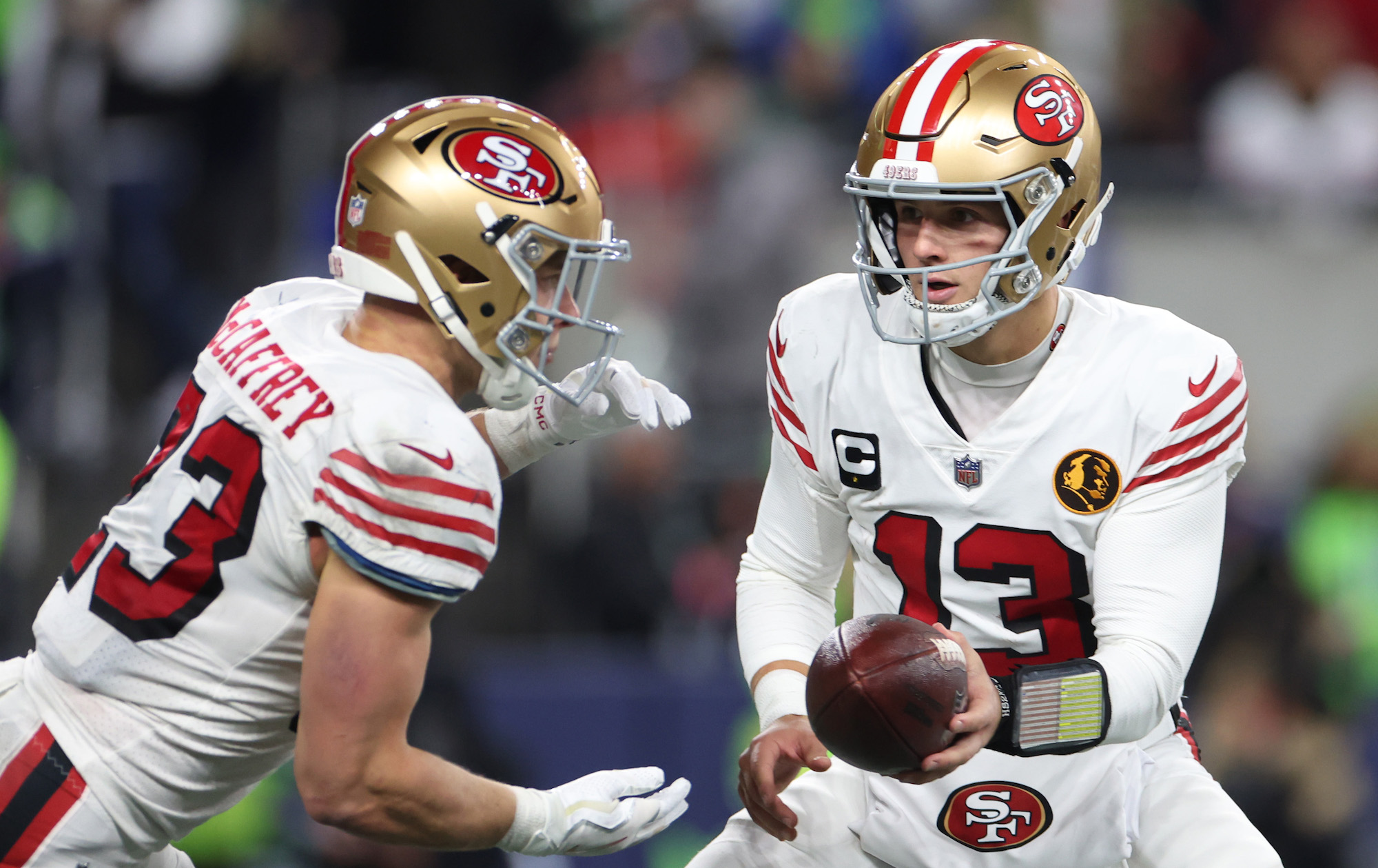 49ers’ Christian McCaffrey Says Brock Purdy Only Just Started Puberty