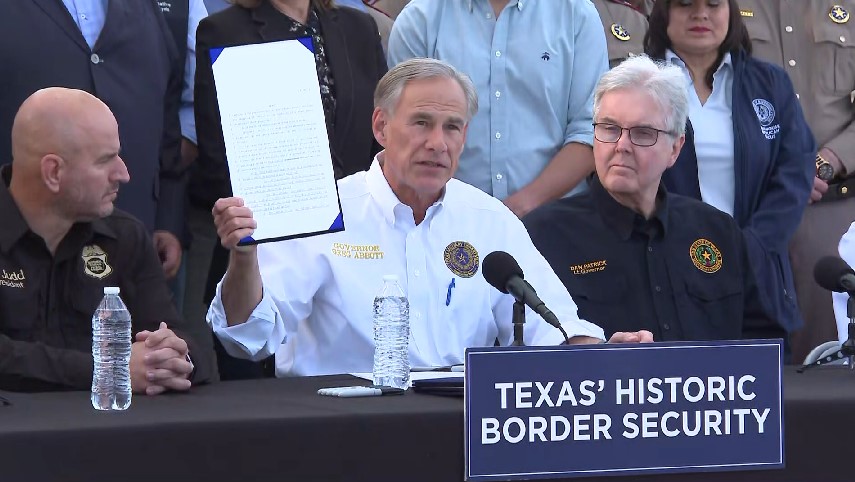 Gov. Abbott Signs Border Security Bills Into Law At Wall Construction Site