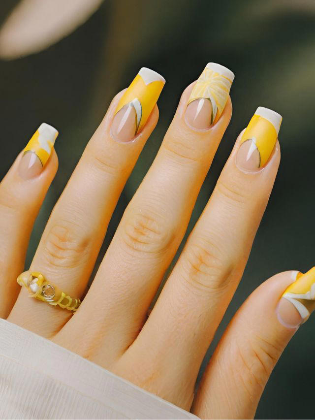 75+ Best Yellow French Tips Nail Designs and Ideas