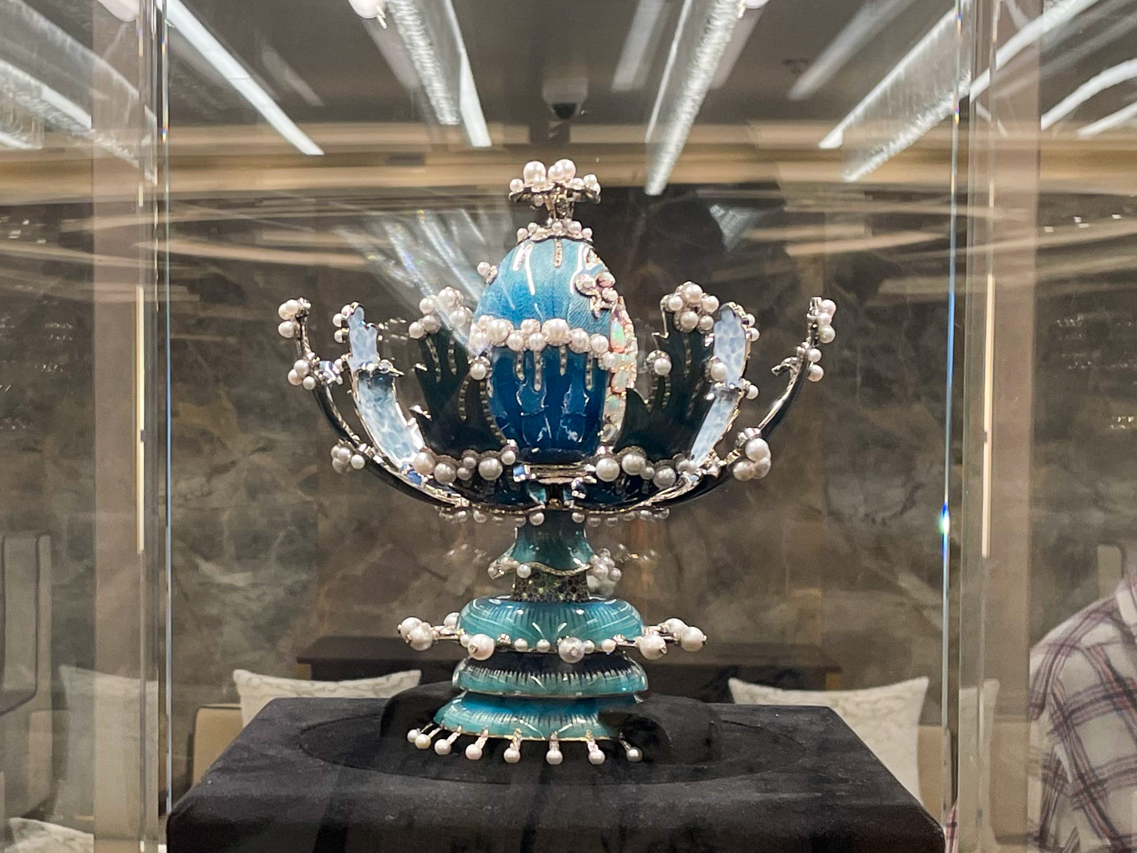 <p>Regent isn't shy about the Grandeur's $6 million art collection, which includes a custom Fabergé egg.</p>