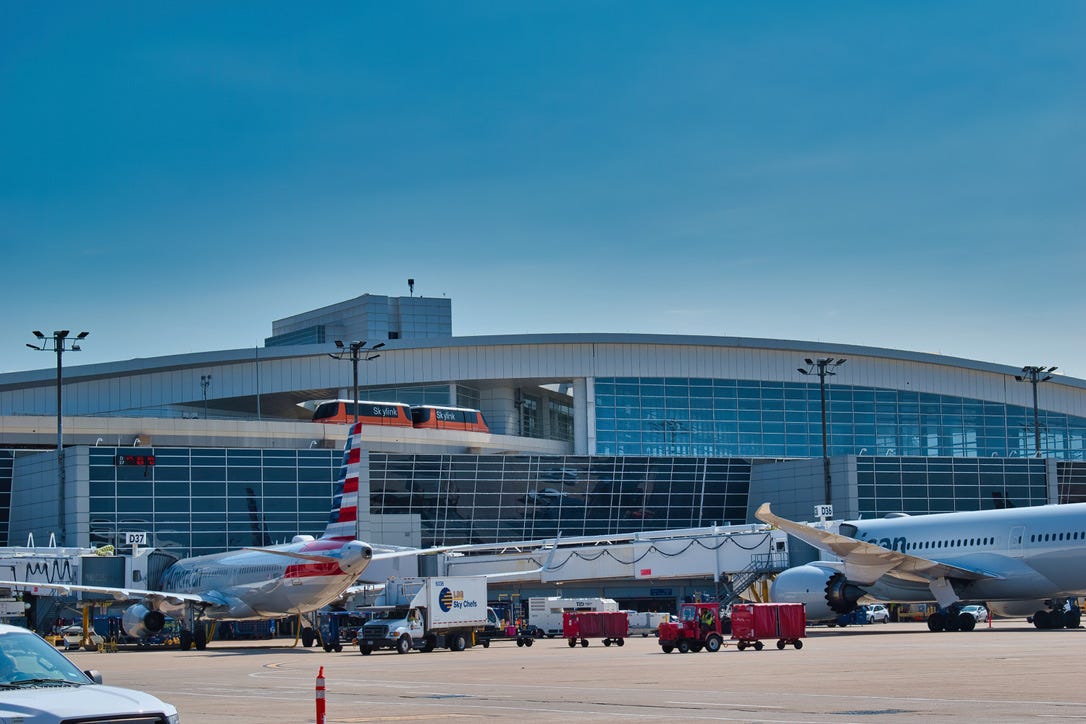 Dallas/Fort Worth International Airport, known as DFW, is a major hub for American Airlines. <a>LJ Jones/Shutterstock</a>