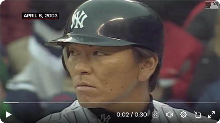 21年前今天，松井秀喜加盟紐約洋基。（圖／翻攝自MLB推特）
