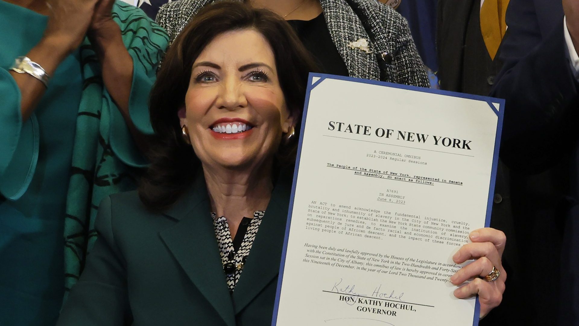 New York Gov. Kathy Hochul Signs Bill To Consider Slavery Reparations