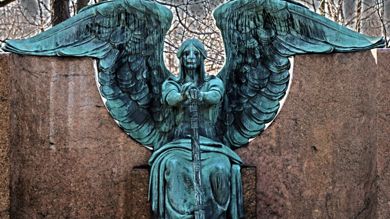 <p>Visit the famous Lakeview Cemetery in Cleveland with its 100,000 graves, and you’ll either love its serenity or steer away from one of the <a href="https://www.sandandorsnow.com/creepiest-places-in-ohio/" rel="noopener">creepiest places in Ohio</a>. For those who find it beautiful, the Crying Haserot Angel gravesite is worth seeing. With “The Angel of Death Victorious” sitting prominently on Francis Haserot and the family’s gravesite surrounded by beautiful marble, compliments of the statue’s bronze weathering, it looks like it’s crying black tears. </p>