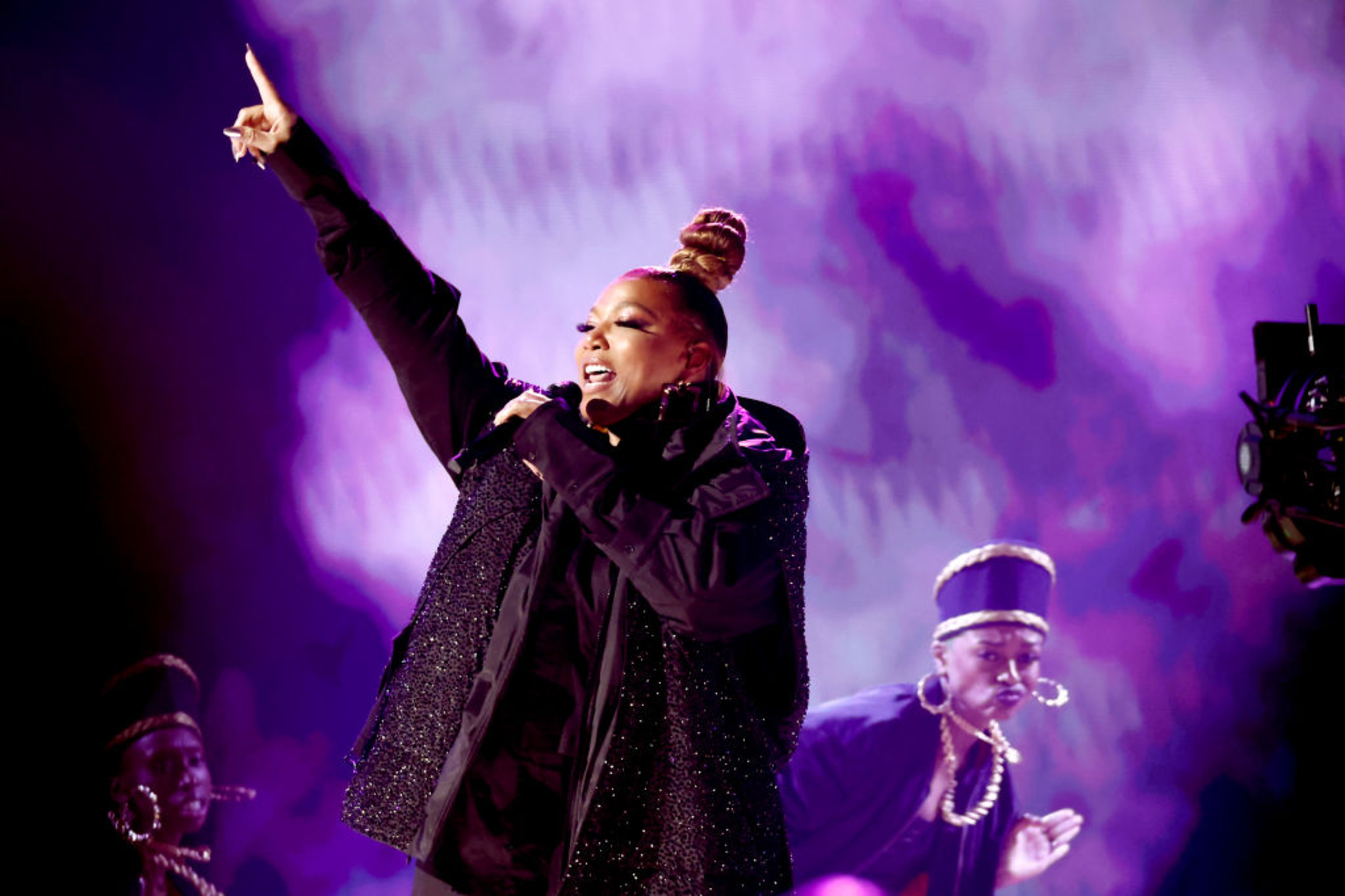 <p>Queen Latifah is one of the earliest female figures in hip-hop. Not only did she advocate for other female artists, but she also used her music to be a voice for the voiceless and call out issues that were affecting the lives of women. Her Grammy Award-winning single <a href="https://www.youtube.com/watch?v=f8cHxydDb7o" rel="noopener noreferrer">“U.N.I.T.Y.”</a> called out misogyny, abuse, and domestic violence against women. She also teamed up with fellow rapper Monie Love on the street feminist anthem “Ladies First.” Not only did Latifah show that female rappers can run with men, but she also was a dominant voice who advocated for change and respect. </p><p><a href='https://www.msn.com/en-us/community/channel/vid-cj9pqbr0vn9in2b6ddcd8sfgpfq6x6utp44fssrv6mc2gtybw0us'>Follow us on MSN to see more of our exclusive entertainment content.</a></p>
