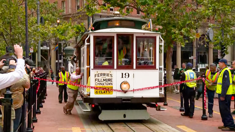 "Big 19," the city's oldest and largest cable car, is also the oldest working cable car anywhere in the world. Saved from the fleet of a long-defunct line whose other cable cars were scrapped, it was recently given a full restoration and returned to weekend service on the California Street line.