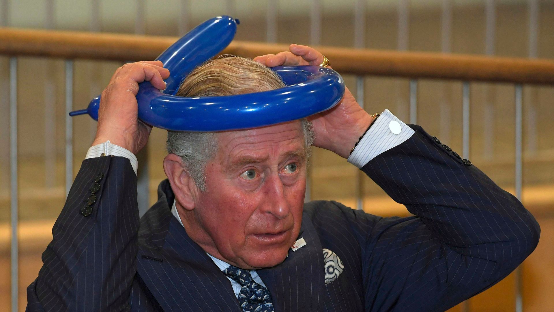 <p>                     When visiting a Jewish school in 2017, Prince Charles was more than happy to get stuck in and not only make a balloon hat himself but also wear it. He sat with the children in a circle whilst they all learned how to make their balloon hat and the now-King proudly wore his creation.                   </p>