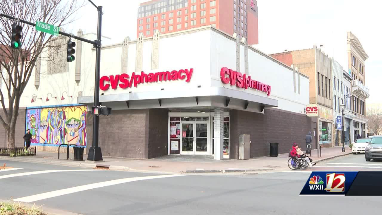 CVS closing in Downtown WinstonSalem in early 2024, people are
