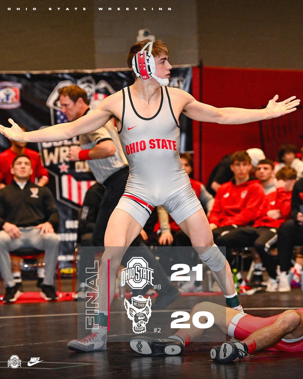 ohio state wrestling pulls off impressive trio of victories, including upset of no. 2 nc state