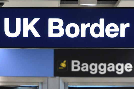 File photo dated 28/12/22 of a UK Border sign.