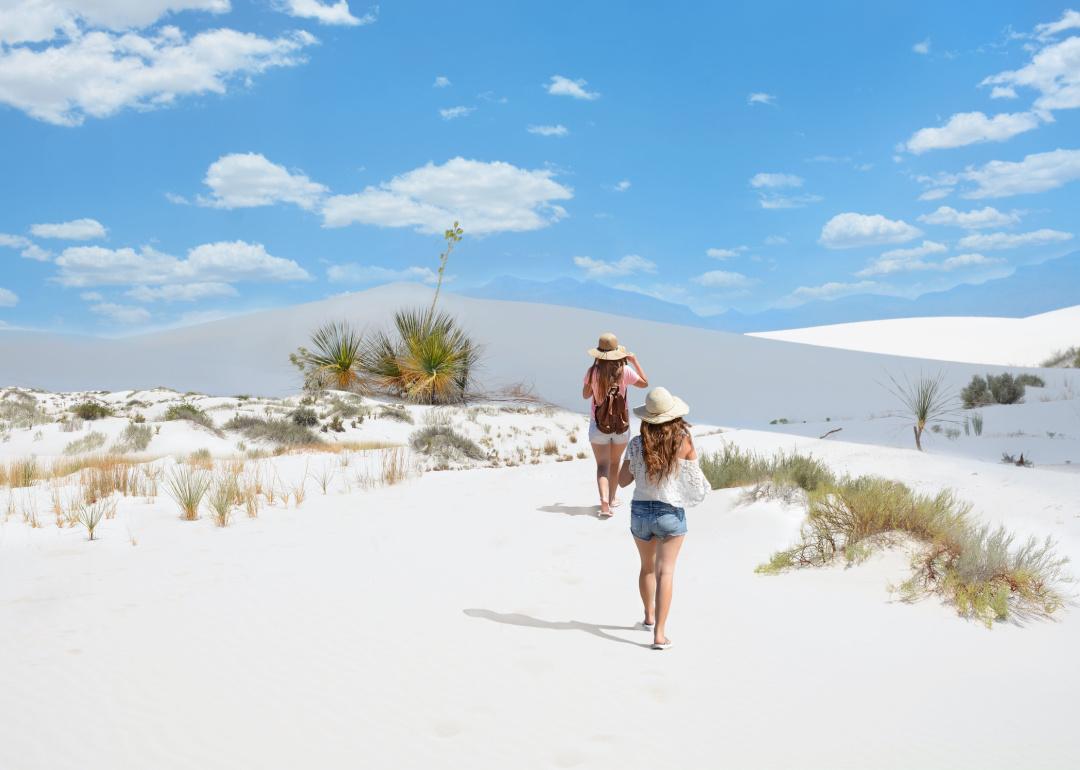 <p>New Mexico is home to one of the most underrated national parks: <a href="https://www.nps.gov/whsa/index.htm">White Sands National Park</a>. Giant wave-like dunes of white gypsum salt cover 275 miles of desert, making it the largest gypsum dune field in the world.</p>
