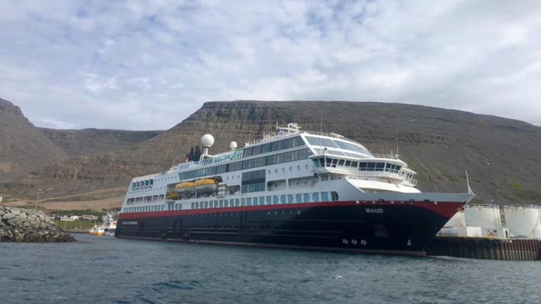 A handout image of the Norwegian cruise ship MS Maud, in Westfjords, Iceland, on July 12, 2023. Magnus Thor Hafsteinsson/Handout via Reuters