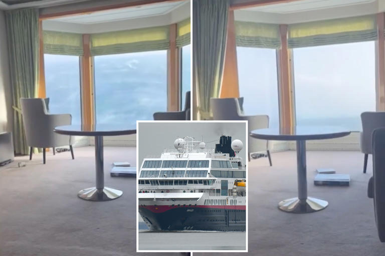 Terrifying videos show Norwegian cruise ship rocked by massive waves ahead of power outage that knocked out navigation