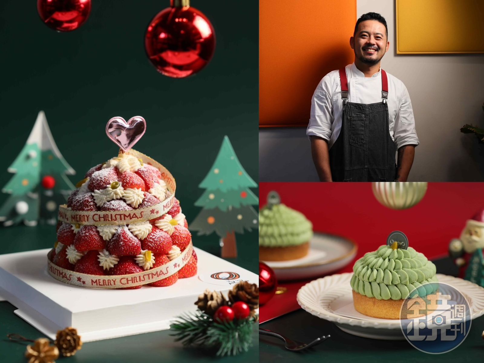 位於中壢的「往往法式甜點」，趁著耶誕節之際，設計出多種氛圍感十足的精緻甜點。