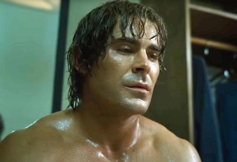 Zac Efron as Kevin Von Erich in "The Iron Claw." A24