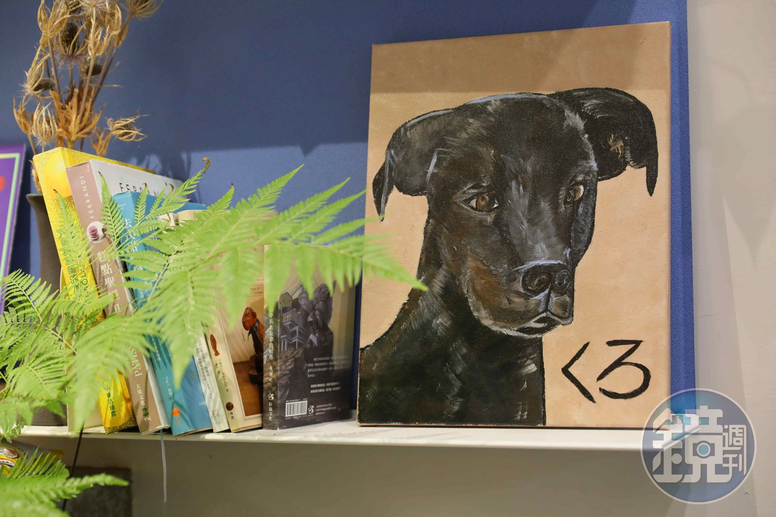 老闆吳旻學屬於狗派，店內各處都能看到關於狗狗的畫像、玩具公仔等陳設。