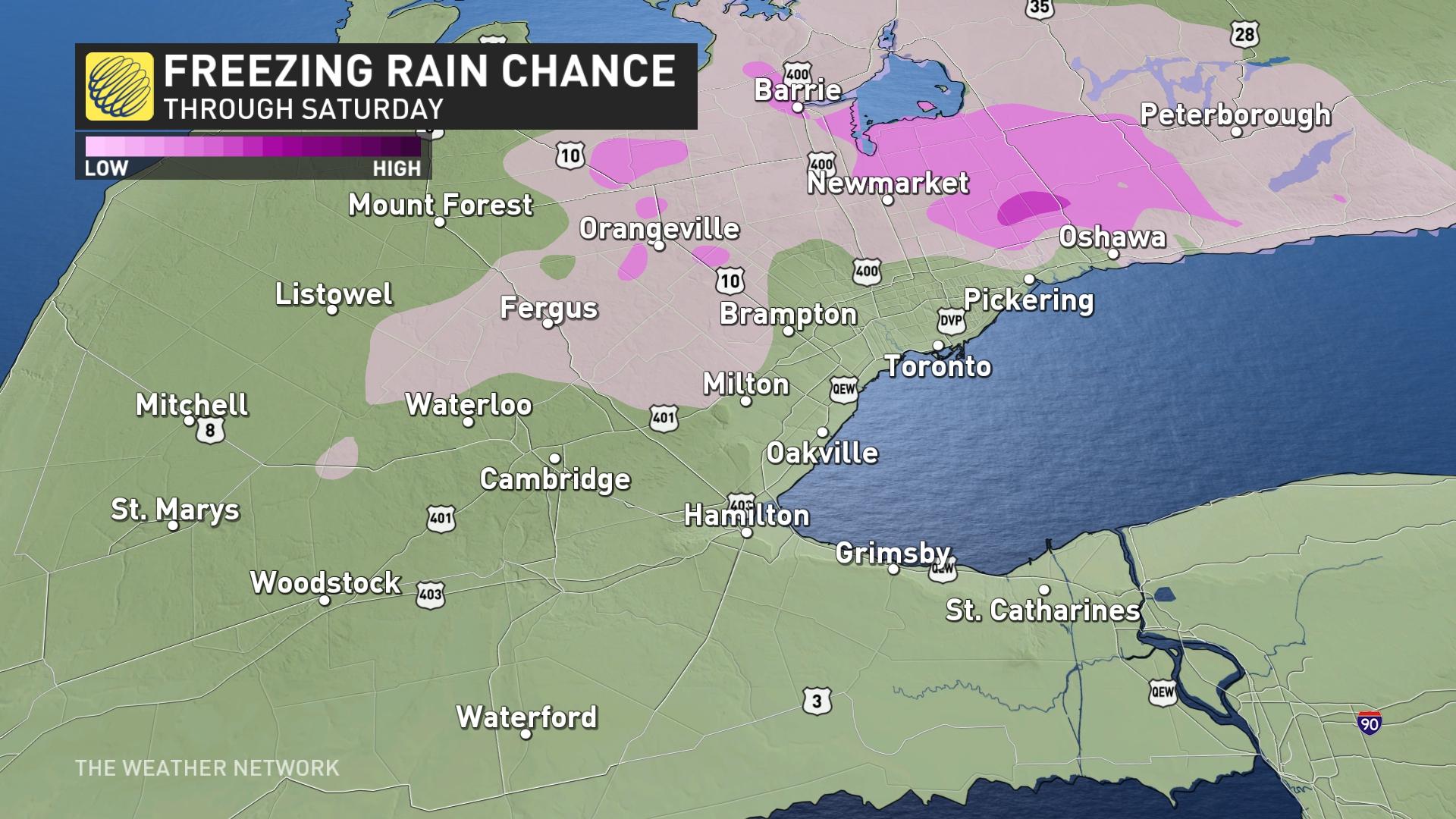dicey start to ontario's holiday season as freezing rain makes for slick roads