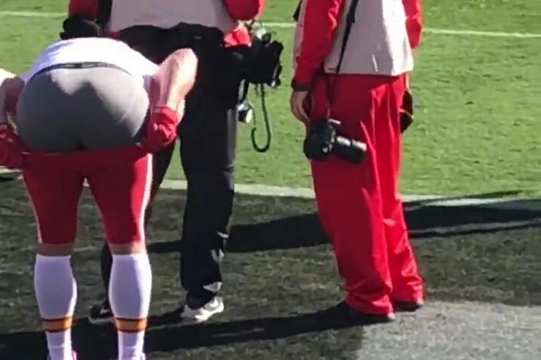 Travis Kelce pulled down his trousers in front of Raiders fans in an old resurfaced clip