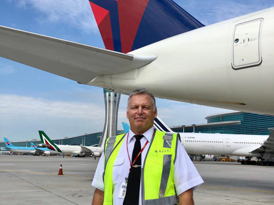 Retired Delta pilot Mark Stevens flew for the airline for about 30 years, ending his career as an Airbus A350 captain. Courtesy of Mark Stevens