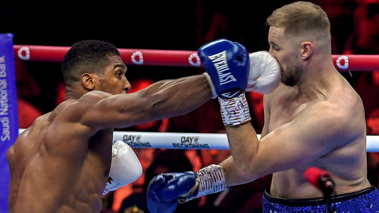 Anthony Joshua was in control throughout the fight. Pic: AP