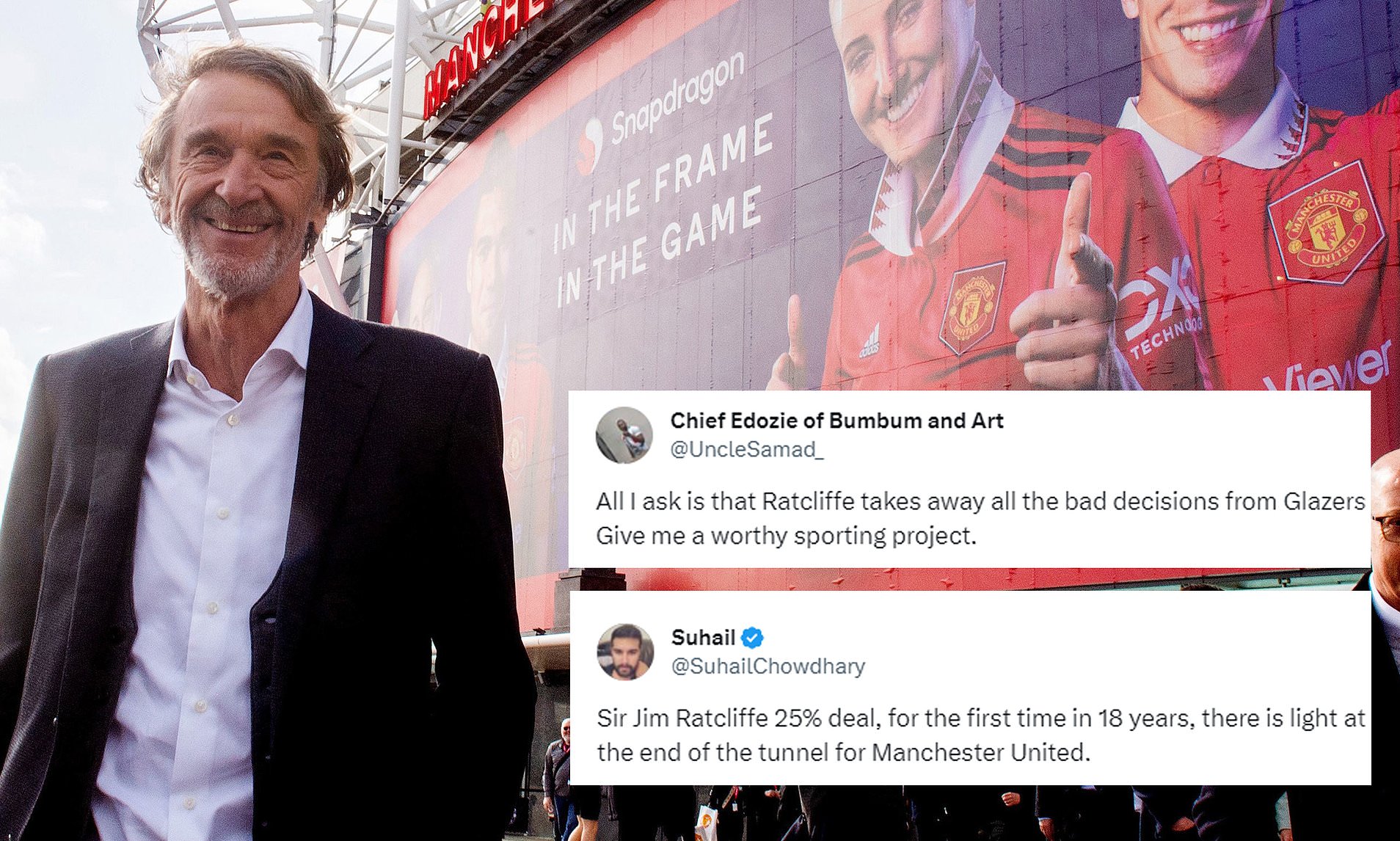 Manchester United Fans Hail Sir Jim Ratcliffe's Arrival At The Club