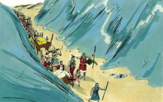 Moses leading the Israelites out of Egypt toward the Promised Land - a freak weather event may have helped him out - BibleArtLibrary