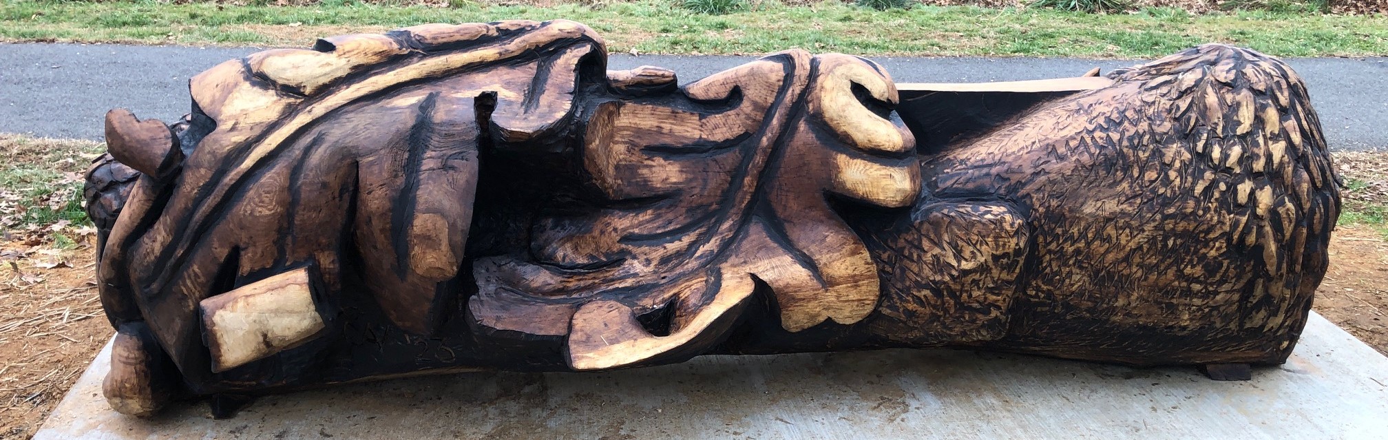 a 300-year-old tree was cut down in md. a wood sculptor transformed it.