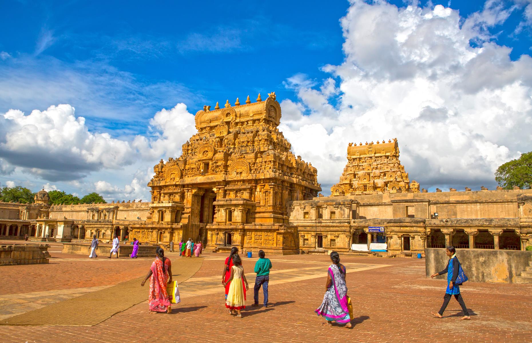 <p>Once the capital of the Chola dynasty, Thanjavur (formerly Tanjore) is home to many magnificent architectural monuments but most notably the Brihadeshwara Temple (pictured). One of India’s finest ancient temples, it was built by Rajaraja Chola I in the 11th century and is dedicated to the god Shiva.</p>  <p>It's packed with examples of the ancient dynasty’s elaborate architecture.</p>