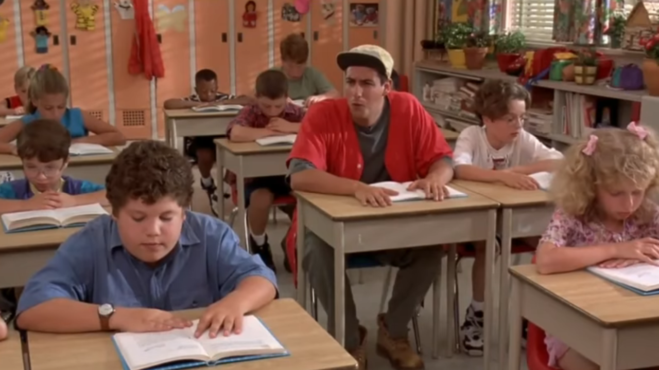 <p>                     <em>Billy Madison </em>is one of Sandler's best films, with many hilarious lines. And while this wasn't the <em>most excellent </em>thing for Billy to say, it was hilarious in its delivery. When a child struggled to read, Billy yelled, "T-T-T-TODAY JUNIOR!" Which ends in him getting in trouble, of course.                   </p>