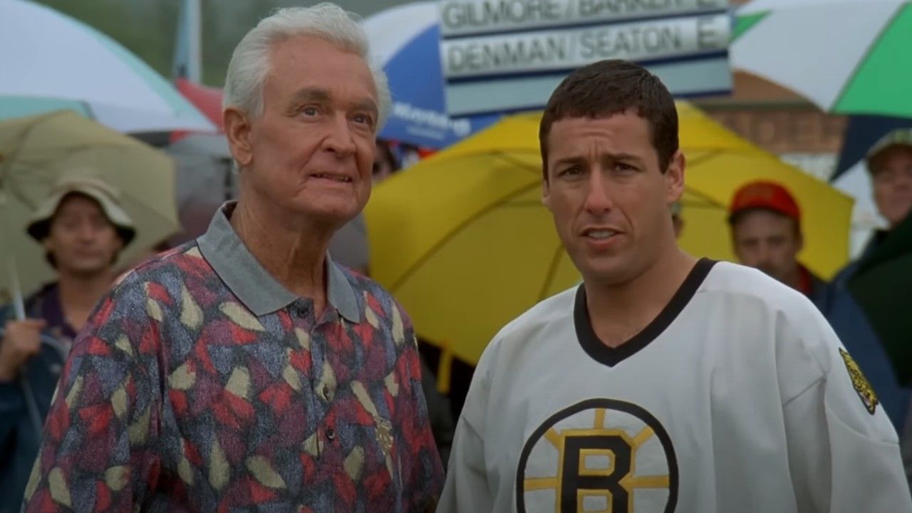 <p>                     <em>Happy Gilmore </em>is one of the funniest sports movies, and this line is one of the best. During a golf competition, Sandler is aggravated by what is happening and openly says, "I'd love to punch that guy in the face right now, but I can't, because I'd get in trouble."                   </p>                                      <p>                     It's an obvious line, but the way Sandler says it makes it much funnier as if he was telling someone the weather.                   </p>