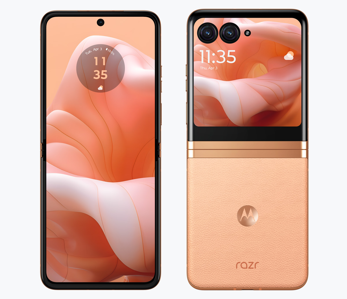 The Motorola Razr+ Gets a Peachy Makeover in 2024's Color of the Year