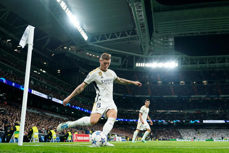 Kroos, durante un partido en el Bernabéu esta temporada