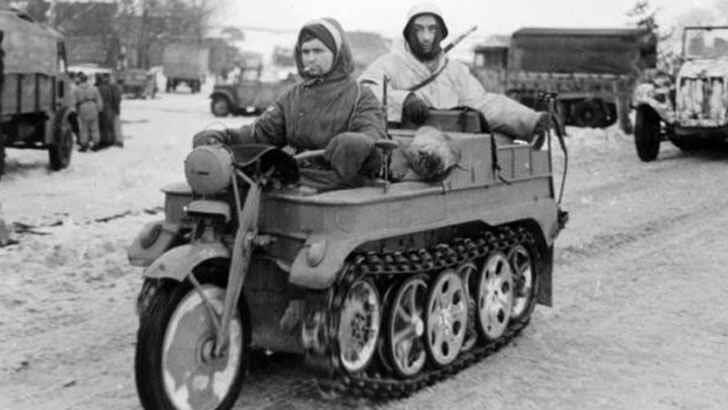 <p>The SdKfz 2, also referred to as the Kleines Kettenkraftrad HK 101 or Kettenkrad, is a World War II-era light half-track gun tractor that was manufactured and used by Nazi Germany. With a capacity for one driver and two passengers and a maximum speed of 44 mph (70 km/h), this bike-like tractor was the lightest German military vehicle to be mass-produced.</p><p><a href="https://autooverload.com/?utm_source=msnstart">For the Latest Automotive News, Headlines & Videos, head to Auto Overload</a></p>