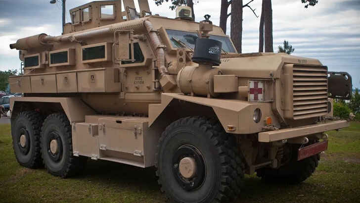 <p>The Cougar is a mine-resistant, ambush-protected military vehicle and the 6×6 model is the top of the line. It is designed to withstand rocket-launched grenade fire, and comes with an automatic grenade launcher. The 6×6 Cougar is equipped with a C-7 diesel engine that can deliver up to 350 horsepower and 860 pounds of torque. With a large fuel capacity, the Cougar has an impressive range of 600 miles.</p>