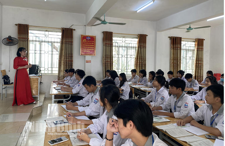 Giờ học của học sinh lớp 9, Trường THCS Gia Lập, tỉnh Ninh Bình, tháng 4/2023. Ảnh: Báo Ninh Bình