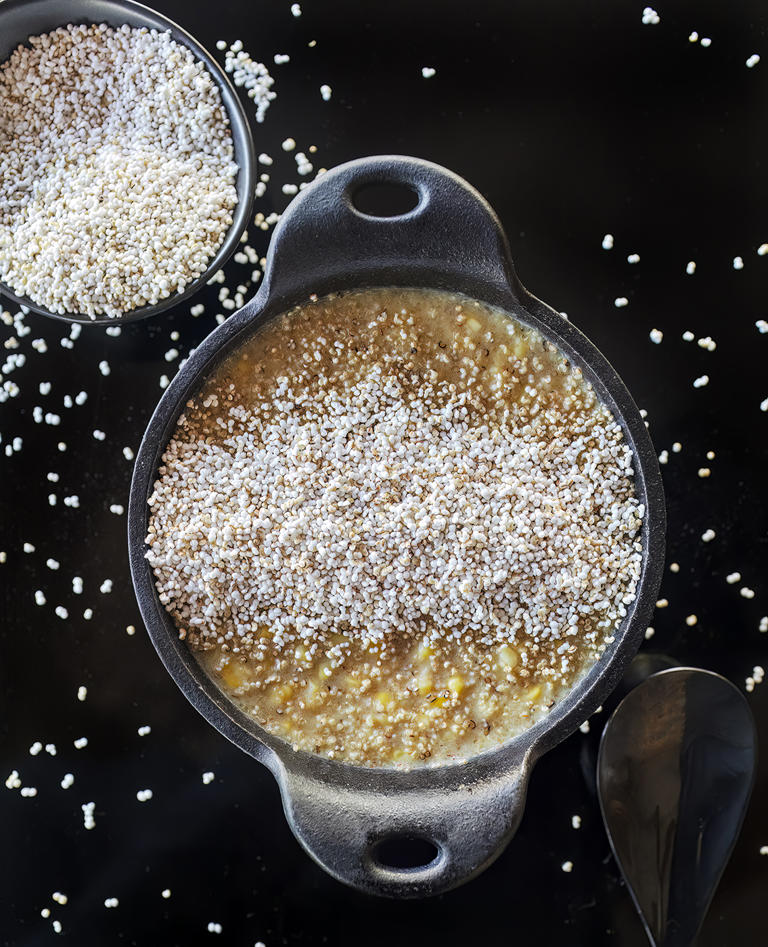 Creamy Corn Chowder and Popped Amaranth Recipe