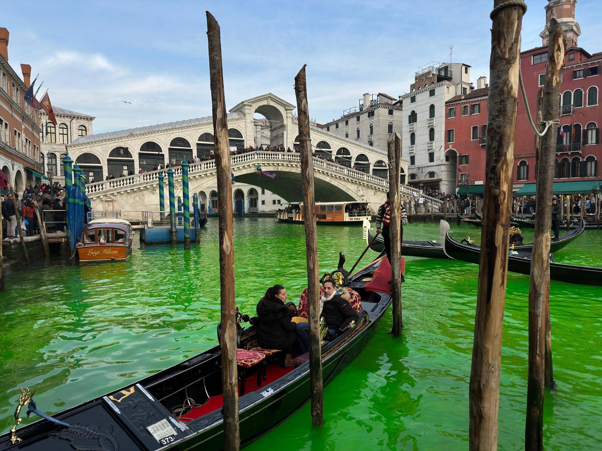 Protests Continue Rivers And Canals In Italy Dyed Green   AA1libQI.img