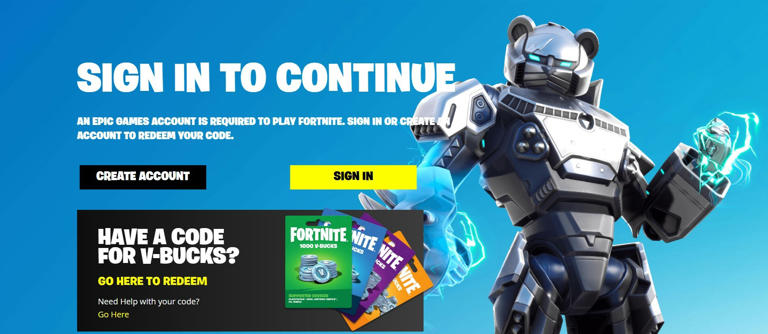 Sign into your Epic Games account to claim these codes! | © Epic Games