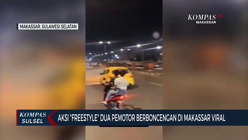 Aksi Freestyle Dua Pemotor Berboncengan Di Makassar Viral