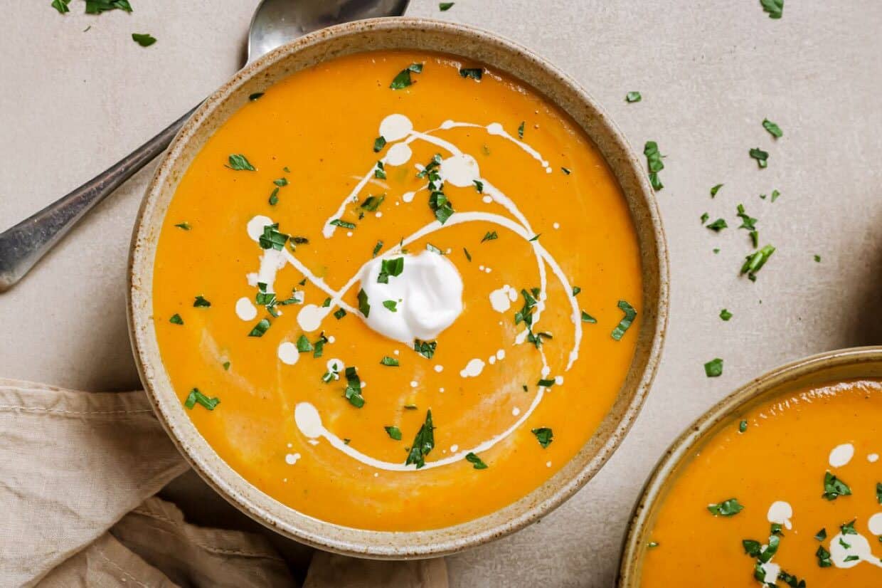 <p>A comforting one-pot soup blending sweet potato and red pepper. Takes about an hour to prepare, great for busy weeknights or relaxed weekends.<br><strong>Get the Recipe: </strong><a href="https://realbalanced.com/recipe/sweet-potato-and-red-pepper-soup/?utm_source=msn&utm_medium=page&utm_campaign=msn">Sweet Potato and Red Pepper Soup</a></p>