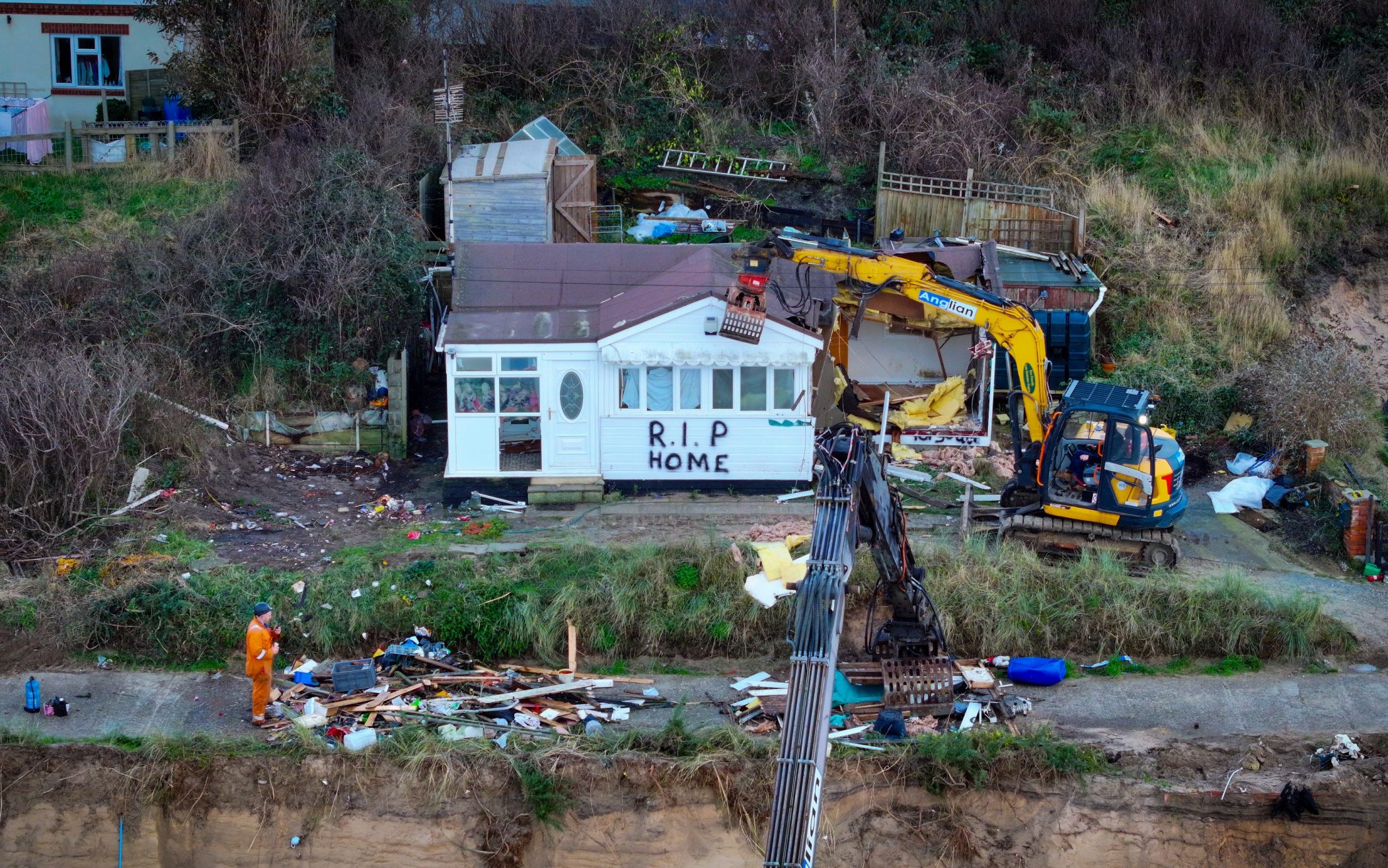 ‘RIP Home’: Demolition Begins On Norfolk’s Clifftop Houses