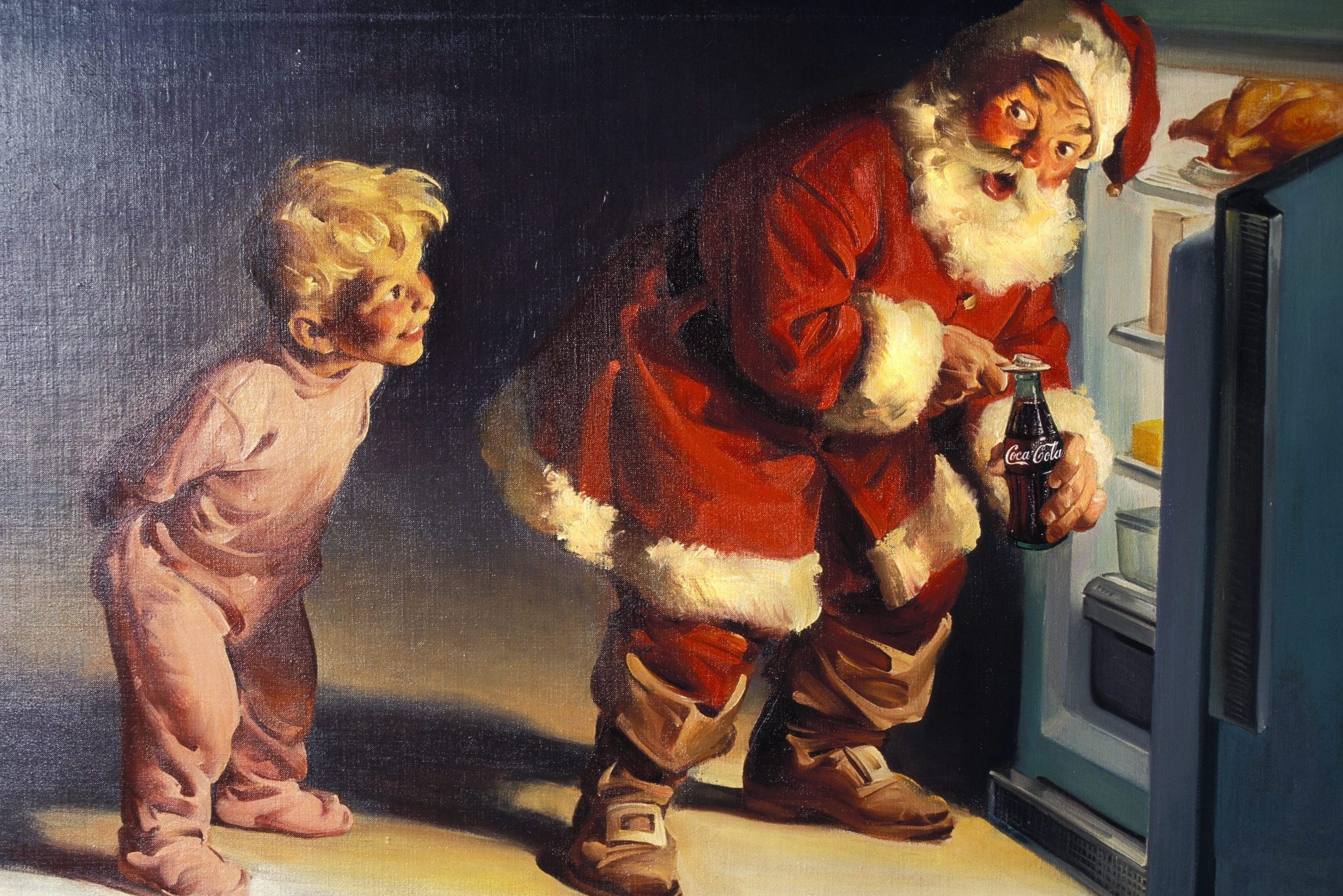 <p>The 20th century solidified the American Santa so much that asking "Is Santa real?" is now a rite of passage for American children. Some of the most famous images of the modern Santa came with the Coca-Cola advertisements drawn by artist Haddon Sundblom, starting in 1931. "They were everywhere," Thompson says. "Those were beautiful pictures. I remember actually taking a little kitchen knife and pulling out one of those pictures, and I hung it up as a <a href="https://www.rd.com/list/cheap-christmas-decorations/" rel="noopener noreferrer">Christmas decoration</a> in my bedroom."</p> <p>Another big way to sell Santa? Department store Santas and, later, mall Santas. "That was a sense of taking this idea that up until that point had only been in literature and illustrations, and putting Santa Claus into actual physical space," he says. Thus began the <a href="https://www.rd.com/list/warm-fuzzy-holiday-traditions/" rel="noopener noreferrer">Christmas tradition</a> of kids sitting on Santa's lap and asking for what they want for Christmas. "That also put Santa Claus in the place he really was the emperor of: the retail establishment."</p> <p>Rudolph, the ninth reindeer, also has his roots in consumer culture, starting off as a promo book for the retailer Montgomery Ward in 1939 before becoming a hit <a href="https://www.rd.com/list/funny-christmas-songs/" rel="noopener noreferrer">Christmas song</a> in 1949 and an animated special in 1964. "The special became a huge hit and continues to be a huge hit," Thompson says. "If you're under 60, you just grew up assuming Rudolph was the front reindeer, and it comes as a great surprise to realize Rudolph was a Montgomery Ward advertising creation."</p> <p>Add in <a href="https://www.rd.com/list/best-christmas-movies/" rel="noopener noreferrer">Christmas movies</a> like <em>Miracle on 34th Street </em>and a host of new Christmas songs focused on the big guy, and you've turned out a modern holiday figure from a third-century saint. "Santa Claus was retrofitted to St. Nicholas from the start," he says.</p>