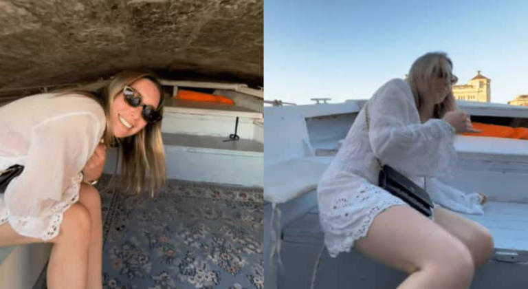 Scary moment when tour boat gets stuck under a bridge is claustrophobics' worst nightmare