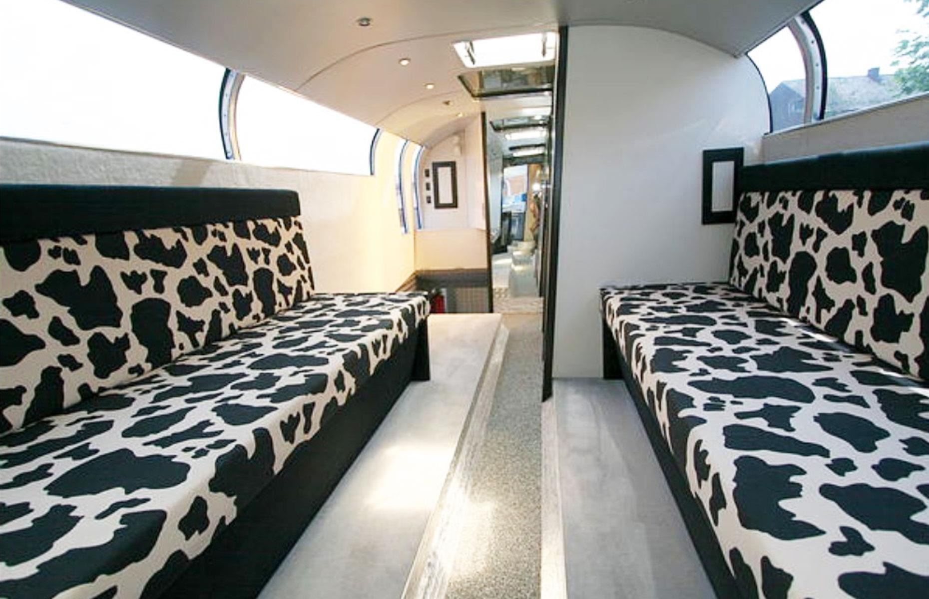 <p>The upper deck contains a capacious living area, a full kitchen, a master bedroom, guest bedrooms and a large bathroom with a shower. There's also a secondary bedroom at the opposite end of the level, fitted out with bunks that can sleep up to four people. </p>  <p>The bus was bought in 2004 by a company called Omnibushandel Mario Roettgen (OMR), and despite attempting to sell it on at least one occasion, they still own the vehicle.</p>