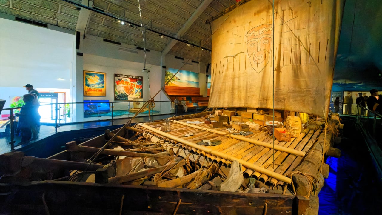 <p>At the Kon-Tiki Museum, you can see a balsa wood raft handmade by Thor Heyerdah, which he used to cross the Pacific Ocean in 1947. If you are an adventuring type, this will occupy your attention. There, you can also see a lot of content, such as the exhibits of other Heyerdahl expeditions, a whale shark model, a cave tour, and more. There is also a souvenir shop on the premises if you want to buy memorabilia.</p>