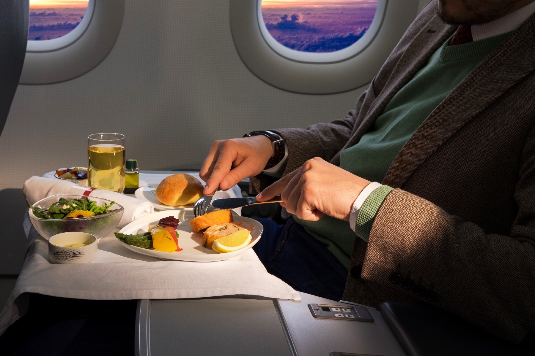 <p>Even if you can’t upgrade to first class, some airlines are now allowing economy class passengers to <a href="https://www.cntraveler.com/story/how-to-get-a-business-class-meal-in-economy-class" rel="noreferrer noopener">upgrade their meals</a> to more appetizing choices. Austrian Airlines, Air France, KLM and British Airways are among the airlines that let people buy better meals for a lower price than what they’d pay in a restaurant.</p>