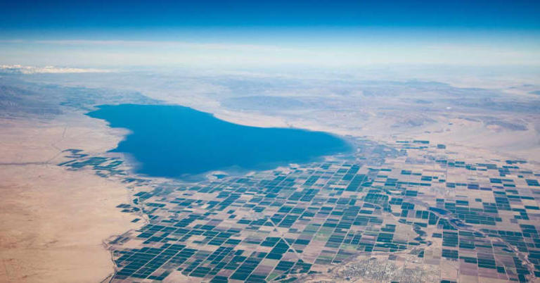 An aerial view of the Salton Sea. By: MEGA